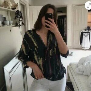 Zadig & Voltaire Chemise Tara Blouse Tie Dye Print Top